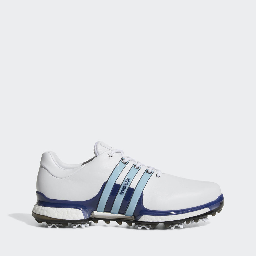 Adidas Tour360 Boost 2.0 - παπουτσια γκολφ ανδρικα - Ασπρα/Μπλε,Μέγεθος: EU 36 – 54 2/3 (336RNHMY)